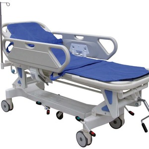 เตียงผู้ป่วยแบบปรับได้ Shileva รุ่น Slv-B4305 พร้อมราวกั้นและเสาแขวนยา สำหรับการเคลื่อนย้ายและตรวจร่างกายผู้ป่วย - Product Image 2
