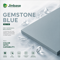 Panneau MDF en placage de bois mélaminé bleu Jinbase personnalisé avec pierres précieuses - Design moderne, écologique, résistant à l'humidité, à l'eau et au feu, première qualité