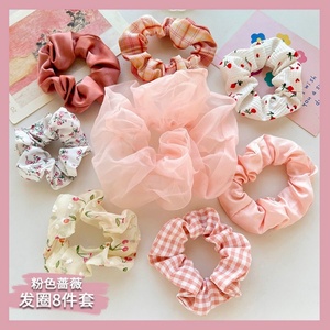 Offre Spéciale : Accessoires de Mode pour Cheveux Femme – Lot de 8 Chouchous Élastiques en Tissu Floral pour Filles - Product Image 2