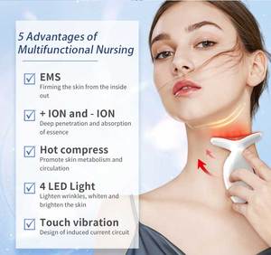 Appareil de soin de la peau à micro-courant, appareil de tonification et de raffermissement du visage, masseur chauffant pour le cou, outil de sculpture du visage pour le visage et le cou - Product Image 3