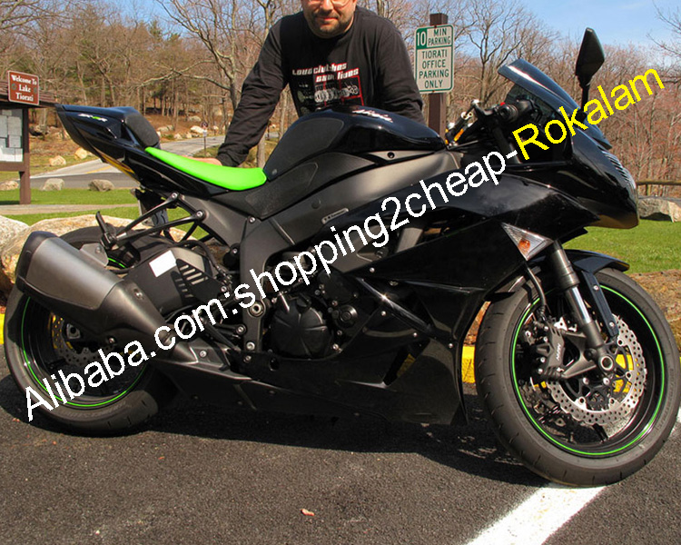 لكاواساكي Fairings النينجا ZX6R ZX 6R 636 ZX-6R 2009 2010 2011 2012 ZX636 الجسم الأسود دراجة نارية الهدايا المجمعة