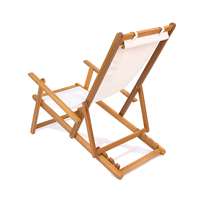 Vente en gros 2025 chaise longue pliable de style moderne en bois confortable à 4 niveaux et réglable en hauteur pour villa de plage en plein air