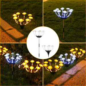 Nouvelle lampe solaire LED en forme de champignon IP65 pour l'extérieur, jardin, balcon, pelouse, arrangement paysager, résistante à la pluie, éclairage au sol - Product Image 3