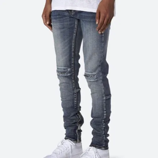 cut line zipper tie leg pants jeans for men stylish design custom denim jeans pant mens jeans denim