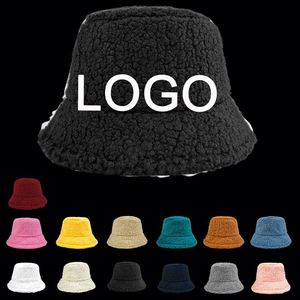 High Quality 100% Cotton Luxury Custom Winter Warm Fluffy Furry Plush Fuzzy Unisex Adults DCBEST Cartoon Casual Bucket Hat - Product Image 1