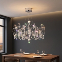 Lustre suspendu de luxe pour salon, décoration en cristal, lustres modernes en perles, artistique et personnalisé, pour hôtel et restaurant