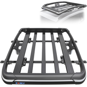 Silver Universal Deck SUV Car Roof <b>Rack</b> Aluminum Alloy Top Carrier Luggage Basket Bars for Cargo Storage - Product Image 1