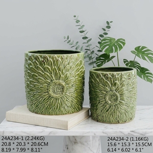 กระถางเซรามิคลายนูนรูปเด็กผู้หญิงกอดสุนัขและ<span class=keywords><strong>แมว</strong></span> สีขาวเคลือบลายแตก แต่งสีเบจ ของตกแต่งบ้าน ขายส่ง - Product Image 5