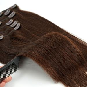 Extensions de cheveux humains à clips, cheveux russes vierges bruts 12A, cuticules alignées, 100% Remy, double trame machine, pour dropshipping - Product Image 4