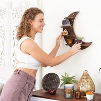 Étagère murale en forme de loup, design créatif, luminaire décoratif d'intérieur, idéal pour un salon, une chambre à coucher ou un présentoir en cristal