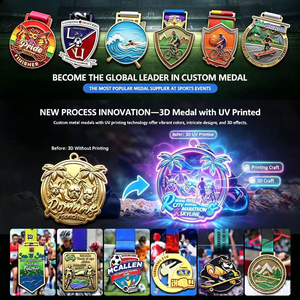 Concevez votre propre médaille de sport en émail doux 3D en alliage de zinc plaqué or personnalisé de 10cm pour la finition de la course de natation Marathon Taekwondo - Product Image 4