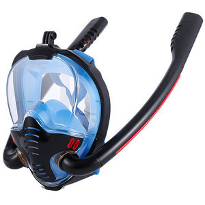 Máscara de Buceo Completa Talla L/XL Azul con Doble Tubo, Equipo de Snorkel para Adultos - Product Image 4