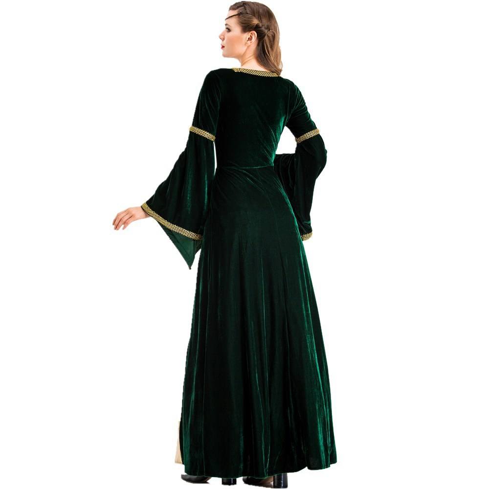 Robe Rétro Médiévale Pour Femme - Avec Manches Trompettes - En, image size:1000x1000