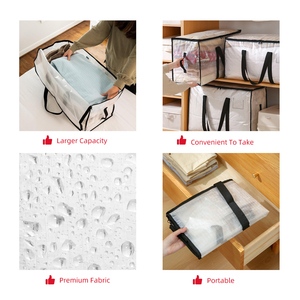 Big Volume Waterproof <strong>Storage</strong> <strong>Bag</strong> Durable PE Woven Moving <strong>Bags</strong> with Handles for <strong>Clothes</strong> Quilts Home and Travel Organizer - Product Image 5