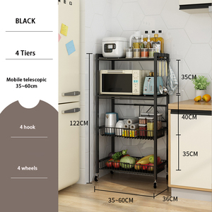 Adjustable Movable Household Corner Shelf Kitchen <strong>Microwave</strong> Oven Stand <strong>Storage</strong> With Vegetable Fruit Rack Cabinet - Product Image 4
