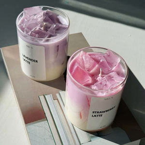 Bougie parfumée AIKUN en forme de latte au café, en cire de soja, dans un bocal en verre, pour la décoration de la maison et de la cuisine - Product Image 5