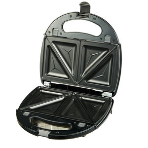Machine à sandwich carrée noire bon marché de 750 W pour 2 tranches, pour un usage domestique - Product Image 3