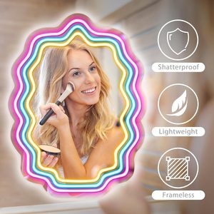 <span class=keywords><strong>กระจก</strong></span>ไฟ LED ป้ายนีออนสีรุ้งสำหรับตกแต่งห้องนอนเด็กผู้หญิงกระจกนีออนน่ารัก - Product Image 4