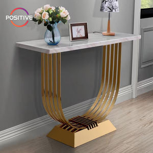 Table d'<span class=keywords><strong>entrée</strong></span> de luxe légère en acier inoxydable Table d'<span class=keywords><strong>entrée</strong></span> <span class=keywords><strong>scandinave</strong></span> moderne en marbre rectangulaire pour couloir KZY-Z41 - Product Image 1