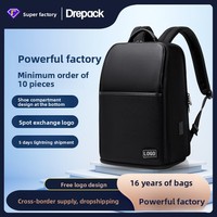 Nouveau Sac à Dos Homme 2023 pour Affaires et Loisirs, avec Port USB, Étanche, en PU et Polyester, Harnais Rembourré, pour Voyage et Ordinateur Portable