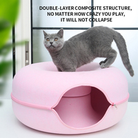 Lit pour chat, haut de gamme, niche, nid, feutre Durable, rond, Donut, lit Tunnel pour chat, vente en gros