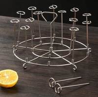 Grille verticale en acier inoxydable 304 avec 12 brochettes de cuisson Support de brochette de friteuse à air pour outils de cuisson au four
