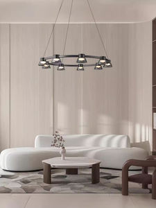 Lustre de table à manger en verre italien moderne et minimaliste Installation facile au plafond Bar de salon moyen de forme carrée - Product Image 2