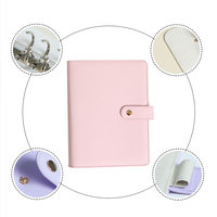 Planificateur de couverture en cuir PU A5, feuilles amples, couleur bonbon, personnalisé, 6 anneaux bineurs
