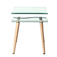 Table basse de salon en verre et bois, prix d'usine Chine 2026