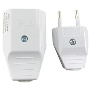 Prese elettriche maschio e femmina, 10 A, colore bianco, per una connessione sicura ed efficiente di dispositivi in casa o in ufficio. - Product Image 1