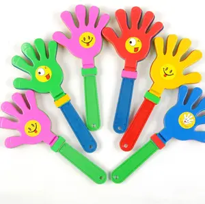 Promotion Gift Noise Maker Green Handle Oem Clapper Sticks Design Finger Shaped Plastic Shaking Cheering Toy Hand Clapper