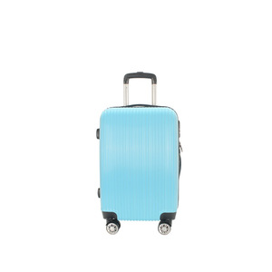 Lightweight Zippered <b>Suitcase</b> 20-Inch Spinner Travel Luggage Unisex Solid Color Detachable Handle Lake Blue - Product Image 2