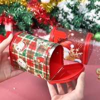 Boîte en fer blanc pour bonbons, biscuits et chocolats, en forme de courrier, adorable et mignonne, pour la veille de Noël, emballage cadeau pour enfants