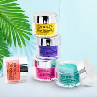 Séchage rapide Soak Off Shinny Dip Powder Glitter Private Label Poudre acrylique colorée