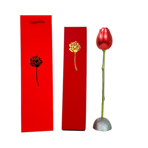 Boîte Cadeau Rose Unique pour la <span class=keywords><strong>Confession</strong></span> de la Saint-Valentin, Emballage de Bijoux en Métal Plastique Peint, Vente en Gros - Product Image 4
