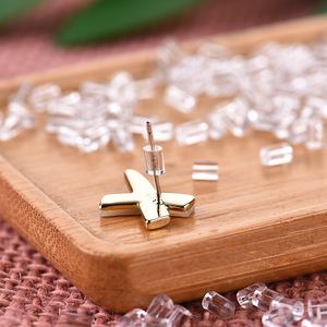 Bouchons d'oreilles en plastique transparent, forme cylindrique, pour la fabrication de bijoux, accessoires de bijouterie, 10000 par paquet - Product Image 2