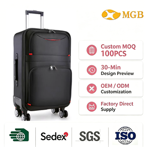 Fabbrica OEM Logo bagaglio in <span class=keywords><strong>tessuto</strong></span> morbido di alta qualità <span class=keywords><strong>grande</strong></span> panno <span class=keywords><strong>valigia</strong></span> da viaggio con Spinner Caster - Product Image 1