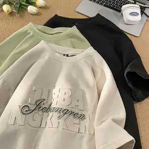 OEM उच्च गुणवत्ता निर्माता पिमा हैवी कॉटन टी कस्टम लोगो टी शर्ट प्लस साइज प्रिंटिंग 3डी एम्बॉस्ड टीशर्ट पुरुषों की टी-शर्ट
