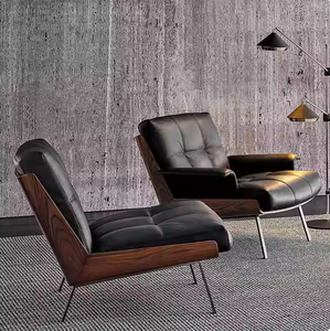 Sillón Nórdico <span class=keywords><strong>de</strong></span> Diseño, Sofá Ejecutivo con Relleno <span class=keywords><strong>de</strong></span> Plumón <span class=keywords><strong>de</strong></span> Ganso y Cuero <span class=keywords><strong>de</strong></span> Microfibra para Oficina, Hotel, Villa o Proyectos <span class=keywords><strong>de</strong></span> Lujo - Product Image 1