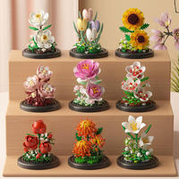 Jouets de construction en blocs de fleurs, nouveau modèle de briques en microplastique, fleurs à assembler soi-même, tournesol, rose, blocs de construction pour enfants