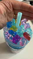 Cubes de glace artificiels en acrylique transparents, cubes de glace en plastique colorés pour fêtes, DIY, gobelets globe de neige, cubes de glace artificiels en acrylique non fondants, 500g