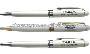 Stylo métallique de l'hôtel Mandarin Oriental de couleur jaune/doré/blanc - Product Image 2