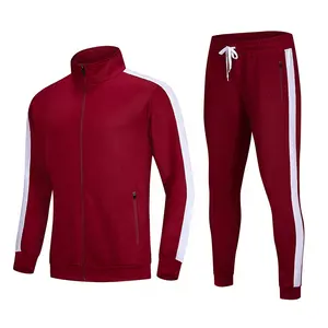 SPORTEX Plus Sizes Blank Stripe Tracksuit Custom Sports Suit Set Mens Polyester Team Suit Sweatsuit Velour tracksuit for men