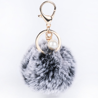Porte-clés en peluche de dessin animé pour femmes de luxe, artisanat en émail fait à la main avec ours et trèfle à quatre feuilles, forme 3D, pendentif en fourrure