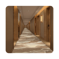 Revêtement de sol en carrelage céramique entièrement moquetté de luxe imprimé en 3D chinois, personnalisable en usine, pour couloir d'hôtel cinq étoiles, du mur au mur