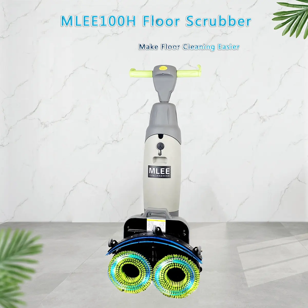 Mini depurador de piso MLEE100H con piso de máquina de limpieza de cepillo doble alimentado por batería de litio