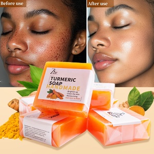 Bán buôn 100% tự nhiên hữu cơ tumeric làm trắng da chống mụn trứng cá làm bằng tay chăm sóc da mặt cơ thể nghệ Thanh xà phòng nhãn hiệu riêng - Product Image 1