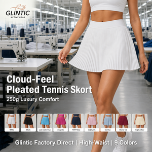 Jupe-short de tennis plissée effet nuage de luxe 250g, taille haute, respirante, pour le golf, avec logo personnalisé - Product Image 1