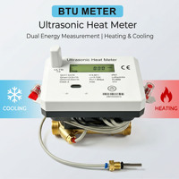 Compteur BTU à commande tactile, chauffage et refroidissement par ultrasons, sortie impulsionnelle RS485, PT1000 Classe 2 pour la surveillance énergétique CVC