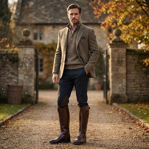 Botas de Montar Personalizadas para Hombre, Altas hasta la Rodilla, Color Marrón Oscuro, Cuero Genuino Pulido, Antideslizantes, Estilo Vintage de Caballero, Hechas a Medida en Fábrica - Product Image 2